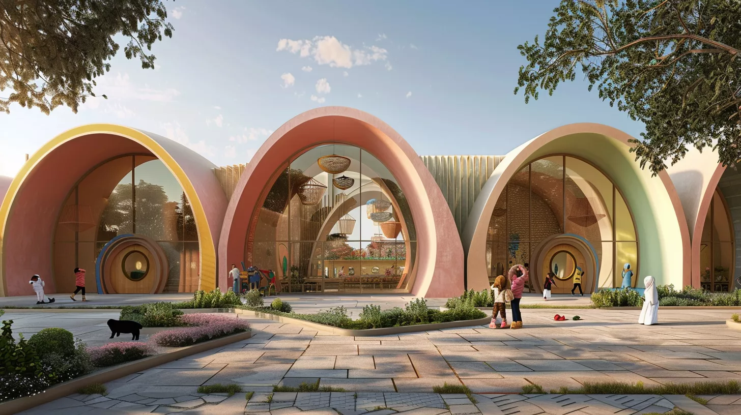 واجهة معمارية فاخرة لروضة أطفال نموذجية في السعودية بلمسات عالمية وألوان تريندية ملهمة واجهة معمارية فاخرة لروضة أطفال نموذجية في السعودية بلمسات عالمية وألوان تريندية ملهمة